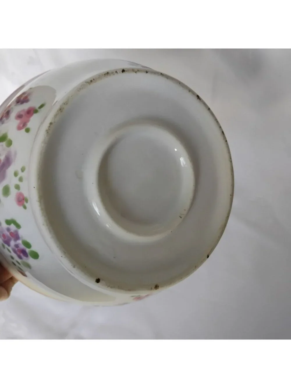 Vintage Hand Painted Ceramic Floral Planter Bowl 8